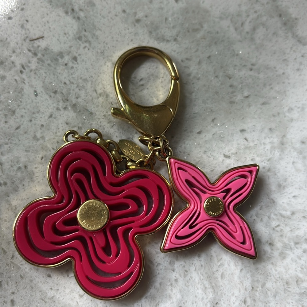 Louis Vuitton EUC limited edition floral bag charm/keychain 4 1/2 x 3 with COA